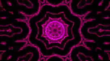 Psikedelik Kaleydoskop Patlaması simetrik kaleydoskop şekilleri patlıyor ve canlı renklerle beatendly döngülerde şekil değiştiriyor