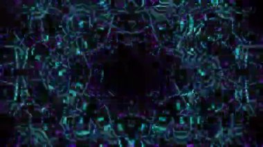 Psikedelik Kaleydoskop Patlaması simetrik kaleydoskop şekilleri patlıyor ve canlı renklerle beatendly döngülerde şekil değiştiriyor