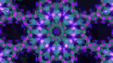 Psikedelik Kaleydoskop Patlaması simetrik kaleydoskop şekilleri patlıyor ve canlı renklerle beatendly döngülerde şekil değiştiriyor