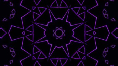 Psikedelik Kaleydoskop Patlaması simetrik kaleydoskop şekilleri patlıyor ve canlı renklerle beatendly döngülerde şekil değiştiriyor