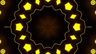 Psikedelik Kaleydoskop Patlaması simetrik kaleydoskop şekilleri patlıyor ve canlı renklerle beatendly döngülerde şekil değiştiriyor