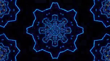 Psikedelik Kaleydoskop Patlaması simetrik kaleydoskop şekilleri patlıyor ve canlı renklerle beatendly döngülerde şekil değiştiriyor