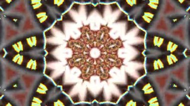Psikedelik Kaleydoskop Patlaması simetrik kaleydoskop şekilleri patlıyor ve canlı renklerle beatendly döngülerde şekil değiştiriyor