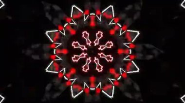 Psikedelik Kaleydoskop Patlaması simetrik kaleydoskop şekilleri patlıyor ve canlı renklerle beatendly döngülerde şekil değiştiriyor