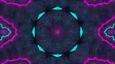 Psikedelik Kaleydoskop Patlaması simetrik kaleydoskop şekilleri patlıyor ve canlı renklerle beatendly döngülerde şekil değiştiriyor