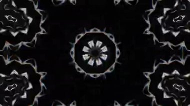 Psikedelik Kaleydoskop Patlaması simetrik kaleydoskop şekilleri patlıyor ve canlı renklerle beatendly döngülerde şekil değiştiriyor
