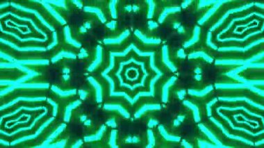 Psikedelik Kaleydoskop Patlaması simetrik kaleydoskop şekilleri patlıyor ve canlı renklerle beatendly döngülerde şekil değiştiriyor