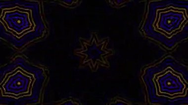 Psikedelik Kaleydoskop Patlaması simetrik kaleydoskop şekilleri patlıyor ve canlı renklerle beatendly döngülerde şekil değiştiriyor