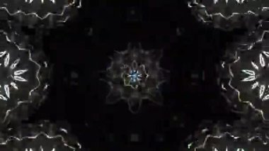 Psikedelik Kaleydoskop Patlaması simetrik kaleydoskop şekilleri patlıyor ve canlı renklerle beatendly döngülerde şekil değiştiriyor