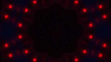 Psikedelik Kaleydoskop Patlaması simetrik kaleydoskop şekilleri patlıyor ve canlı renklerle beatendly döngülerde şekil değiştiriyor