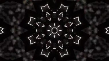 Psikedelik Kaleydoskop Patlaması simetrik kaleydoskop şekilleri patlıyor ve canlı renklerle beatendly döngülerde şekil değiştiriyor