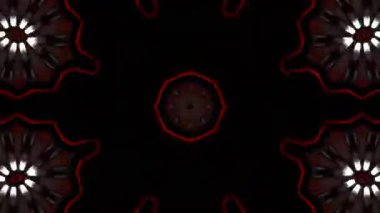 Psikedelik Kaleydoskop Patlaması simetrik kaleydoskop şekilleri patlıyor ve canlı renklerle beatendly döngülerde şekil değiştiriyor