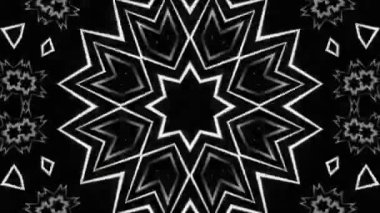 Psikedelik Kaleydoskop Patlaması simetrik kaleydoskop şekilleri patlıyor ve canlı renklerle beatendly döngülerde şekil değiştiriyor
