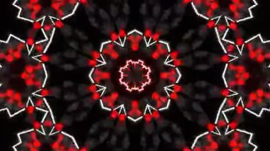 Psikedelik Kaleydoskop Patlaması simetrik kaleydoskop şekilleri patlıyor ve canlı renklerle beatendly döngülerde şekil değiştiriyor