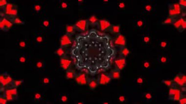 Psikedelik Kaleydoskop Patlaması simetrik kaleydoskop şekilleri patlıyor ve canlı renklerle beatendly döngülerde şekil değiştiriyor