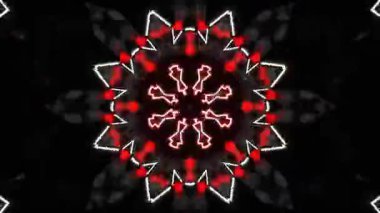 Psikedelik Kaleydoskop Patlaması simetrik kaleydoskop şekilleri patlıyor ve canlı renklerle beatendly döngülerde şekil değiştiriyor