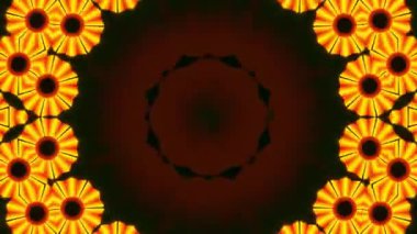 Psikedelik Kaleydoskop Patlaması simetrik kaleydoskop şekilleri patlıyor ve canlı renklerle beatendly döngülerde şekil değiştiriyor