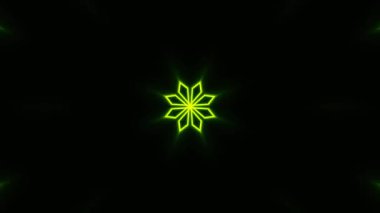 Psikedelik Kaleydoskop Patlaması simetrik kaleydoskop şekilleri patlıyor ve canlı renklerle beatendly döngülerde şekil değiştiriyor