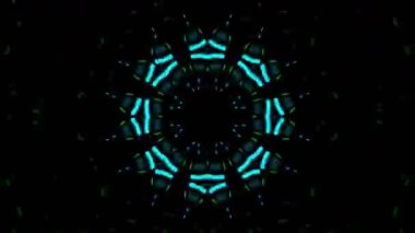 Psikedelik Kaleydoskop Patlaması simetrik kaleydoskop şekilleri patlıyor ve canlı renklerle beatendly döngülerde şekil değiştiriyor