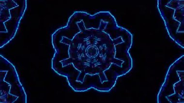 Psikedelik Kaleydoskop Patlaması simetrik kaleydoskop şekilleri patlıyor ve canlı renklerle beatendly döngülerde şekil değiştiriyor