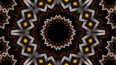 Psikedelik Kaleydoskop Patlaması simetrik kaleydoskop şekilleri patlıyor ve canlı renklerle beatendly döngülerde şekil değiştiriyor