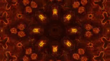 Psikedelik Kaleydoskop Patlaması simetrik kaleydoskop şekilleri patlıyor ve canlı renklerle beatendly döngülerde şekil değiştiriyor