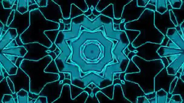 Psikedelik Kaleydoskop Patlaması simetrik kaleydoskop şekilleri patlıyor ve canlı renklerle beatendly döngülerde şekil değiştiriyor
