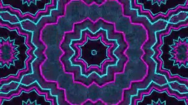 Psikedelik Kaleydoskop Patlaması simetrik kaleydoskop şekilleri patlıyor ve canlı renklerle beatendly döngülerde şekil değiştiriyor