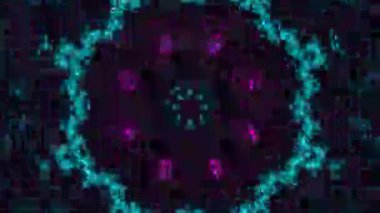 Psikedelik Kaleydoskop Patlaması simetrik kaleydoskop şekilleri patlıyor ve canlı renklerle beatendly döngülerde şekil değiştiriyor