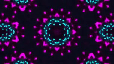 Psikedelik Kaleydoskop Patlaması simetrik kaleydoskop şekilleri patlıyor ve canlı renklerle beatendly döngülerde şekil değiştiriyor