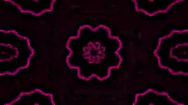 Psikedelik Kaleydoskop Patlaması simetrik kaleydoskop şekilleri patlıyor ve canlı renklerle beatendly döngülerde şekil değiştiriyor