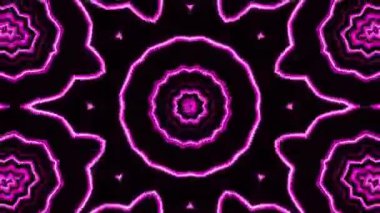 Psikedelik Kaleydoskop Patlaması simetrik kaleydoskop şekilleri patlıyor ve canlı renklerle beatendly döngülerde şekil değiştiriyor