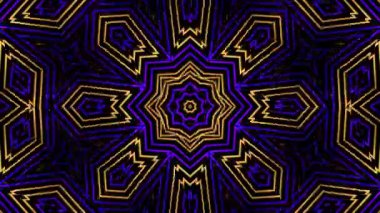 Psikedelik Kaleydoskop Patlaması simetrik kaleydoskop şekilleri patlıyor ve canlı renklerle beatendly döngülerde şekil değiştiriyor