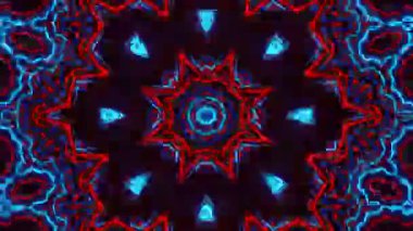 Psikedelik Kaleydoskop Patlaması simetrik kaleydoskop şekilleri patlıyor ve canlı renklerle beatendly döngülerde şekil değiştiriyor