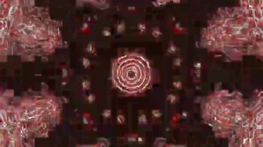 Psikedelik Kaleydoskop Patlaması simetrik kaleydoskop şekilleri patlıyor ve canlı renklerle beatendly döngülerde şekil değiştiriyor