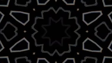 Psikedelik Kaleydoskop Patlaması simetrik kaleydoskop şekilleri patlıyor ve canlı renklerle beatendly döngülerde şekil değiştiriyor