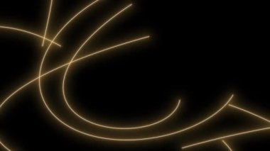 Siyah arkaplanda soyut parlayan çizgiler.