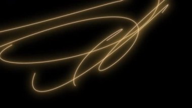 Siyah arkaplanda parlayan neon çizgileri.