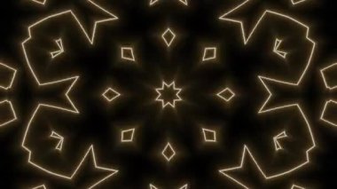 Parlayan bir yıldızla şekillendirilmiş 3 boyutlu bir kaleydoskop çizimi