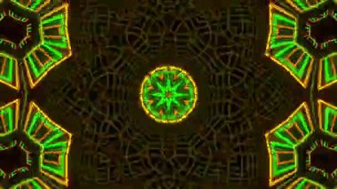 Soyut boya fırça mürekkep patlayabilir formanın düzgün kavramı simetrik desen süs dekoratif Kaleidoscope hareketi geometrik daire ve yıldız şekli