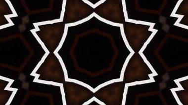 soyut renkli hipnotik simetrik desen süslemeli kaleydoskop hareketi geometrik çember ve yıldız şekilleri