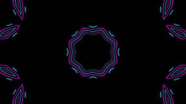 3 boyutlu soyut neon parlayan arkaplan ve tünel görüntüleme