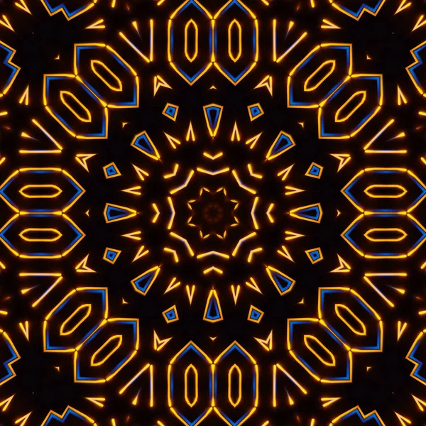 Turuncu ve mavi tonlarda kusursuz soyut desen.