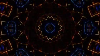 Psikedelik Kaleydoskop Patlaması simetrik kaleydoskop şekilleri patlıyor ve canlı renklerle beatendly döngülerde şekil değiştiriyor