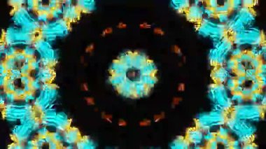Psikedelik Kaleydoskop Patlaması simetrik kaleydoskop şekilleri patlıyor ve canlı renklerle beatendly döngülerde şekil değiştiriyor