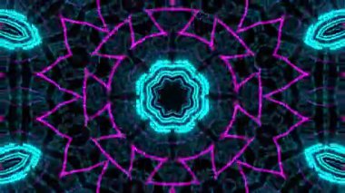 Psikedelik Kaleydoskop Patlaması simetrik kaleydoskop şekilleri patlıyor ve canlı renklerle beatendly döngülerde şekil değiştiriyor