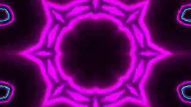 Psikedelik Kaleydoskop Patlaması simetrik kaleydoskop şekilleri patlıyor ve canlı renklerle beatendly döngülerde şekil değiştiriyor
