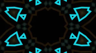 Psikedelik Kaleydoskop Patlaması simetrik kaleydoskop şekilleri patlıyor ve canlı renklerle beatendly döngülerde şekil değiştiriyor