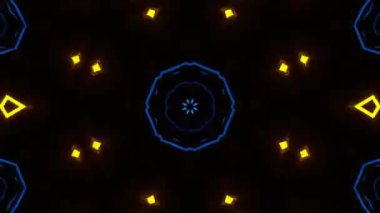 Psikedelik Kaleydoskop Patlaması simetrik kaleydoskop şekilleri patlıyor ve canlı renklerle beatendly döngülerde şekil değiştiriyor