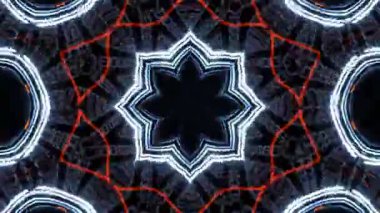 Psikedelik Kaleydoskop Patlaması simetrik kaleydoskop şekilleri patlıyor ve canlı renklerle beatendly döngülerde şekil değiştiriyor